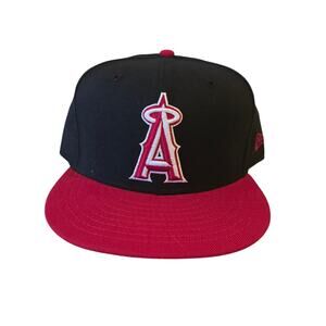 Los Angeles Angels New Era Black/Scarlet Color Pack 2-Tone Hat Size 7.5